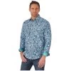 MJC314B Men's Wrangler 20X Competition Advanced Comfort Long Sleeve Paisley Western Snap Shirt