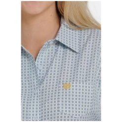MSW9163004 Cinch Women's ArenaFlex Long Sleeve Button Down Shirt - Light Blue Print -Cowboy Shop MSW9163004 2