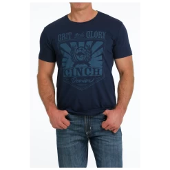 MTT1690549 Cinch Men's Short Sleeve GRIT & GLORY Tee- Navy