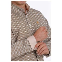 MTW1105256 Cinch Men's Buttondown Long Sleeve Western Shirt - Grey Geometric