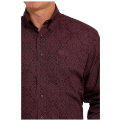 MTW1105485 Cinch Men's Long Sleeve Shirt - Purple Print