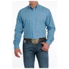 MTW1105539 Cinch Men's Long Sleeve Buttondown Western Shirt -Blue Print