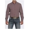 MTW1347055 Cinch Men's Modern Fit Burgundy With Diamond Print Long Sleeve Western Shirt