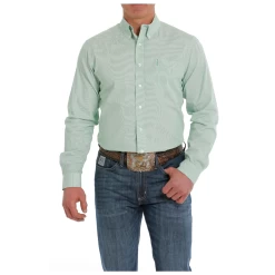 MTW1347071 Cinch Men's Green Stripe Modern Fit Western Buttondown Shirt
