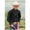 MTW7060027 Cinch Boys Long Sleeve Button Down Shirt- Solid Black