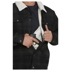 MWJ1074004 Cinch Men's Concealed Carry Trucker Corduroy Jacket - Black -Cowboy Shop MWJ1074004 2