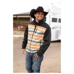 MWJ1518011 Cinch Men's Bonded Jacket - Black & Serape Print