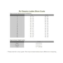 D8117 Ladies RJ Classics Washable Black Herringbone Show Jacket 7 D8117 Ladies RJ Classics Washable Black Herringbone Show Jacket -Cowboy Shop RJSizeChart