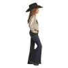 RRGD7PR0FZ Rock & Roll Cowgirl Girls Denim Blue Button Bell - Dark Vintage Wash