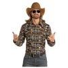 RRMSOSRZ82 Rock & Roll Dale Brisby Conversational Long Sleeve Shirt- Cowboy Print