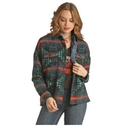 RRWO92R03M Rock & Roll Denim Women's Shirt Jacket - Turquoise SW Print
