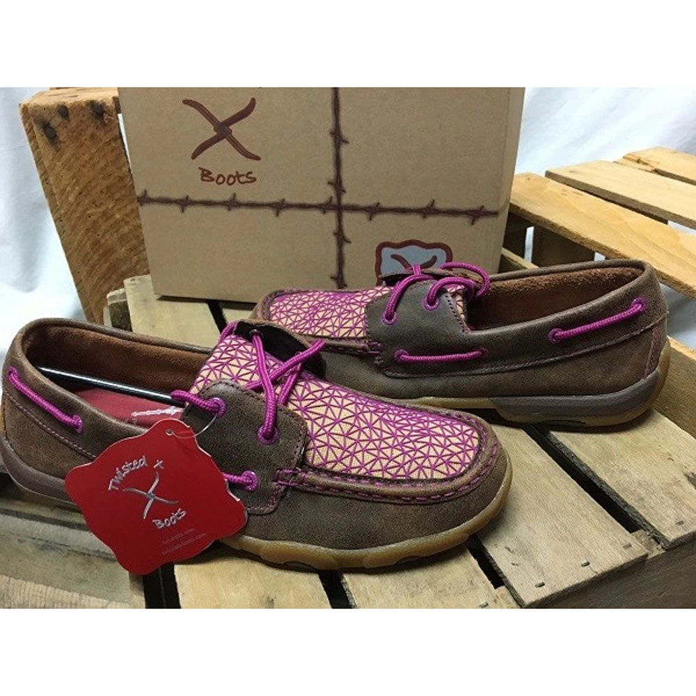 WDM0066 Twisted X Women's Driving Moc - Bomber/Purple 1 WDM0066 Twisted X Women's Driving Moc - Bomber/Purple