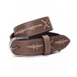 XRBK Twisted X Youth Barbed Wire Stitched Distressed Leather Belt