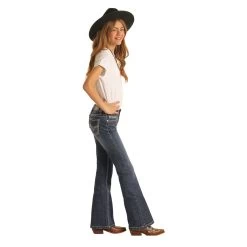 G5-2721 Rock & Roll Cowgirl Girl's Medium Wash Boot Cut Jeans -Cowboy Shop g5 2721 2