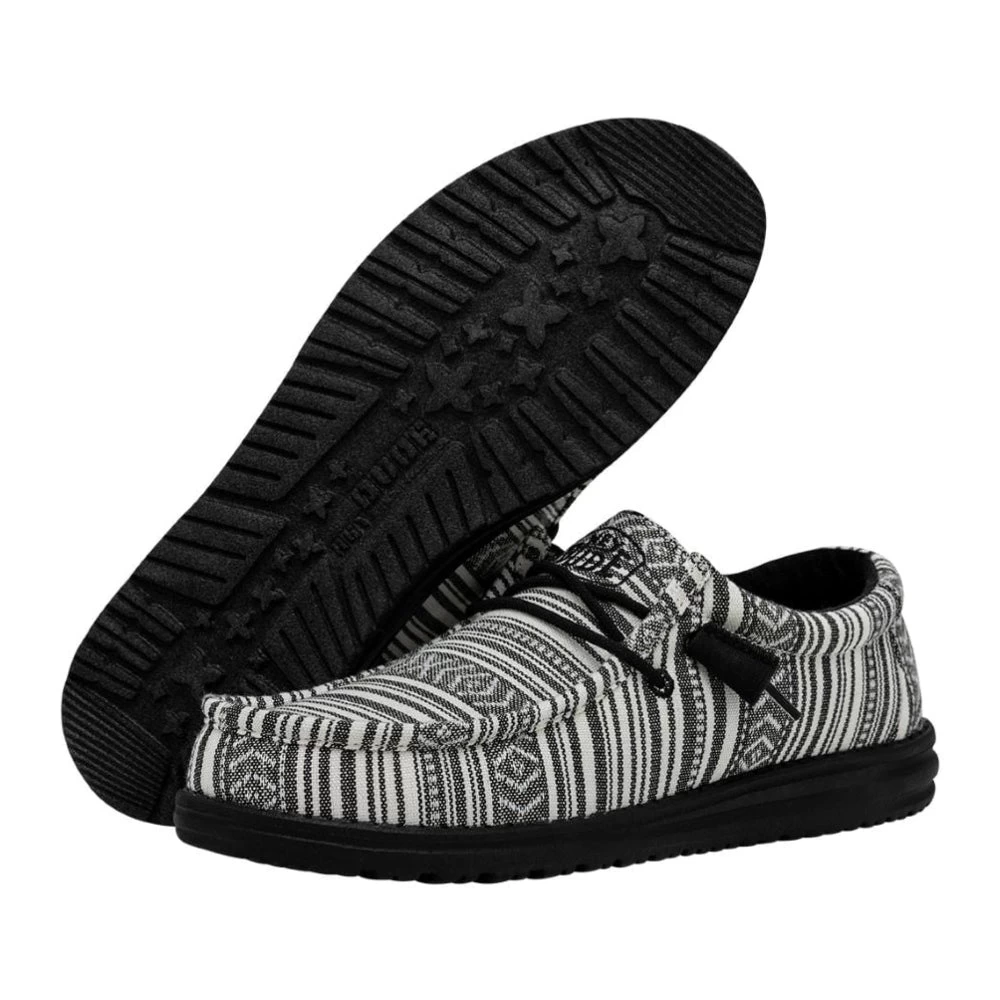 40017-0YB Hey Dude Wally Casual Shoe - Serape Black Gravel 1 40017-0YB Hey Dude Wally Casual Shoe - Serape Black Gravel