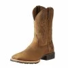 10023175 Ariat Men's Hybrid Rancher Square Toe Western Boot - Distressed Brown