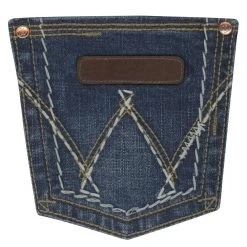 09MWGMS Wrangler Girls Dark Wash Boot Cut Jeans With W Stitch Back Pocket -Cowboy Shop image 15808