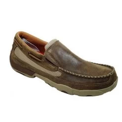 MDMS002 Twisted X Original Mens Slip On Driving Mocs With Bomber Leather