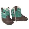 Ariat Lil' Stompers Infant Crossfire Cowboy Boot Brown With Turquoise Shaft A442000202