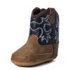 Ariat Lil' Stompers Infant Tombstone Western Boots Brown & Navy A442000144