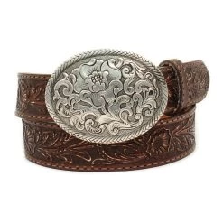 N3300002 Nocona Ladies Tooled Leather Belt With Buckle