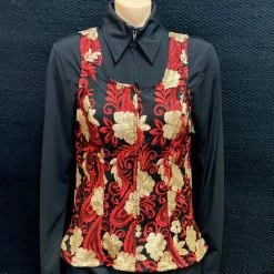 Wire Horse Red And Gold Embroidered Western Show Vest