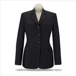 D8254 RJ Classics Ladies Essential Collection Show Coat Charcoal Grey Plaid