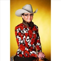 9212 Wire Horse LTD. Rust Floral Rail Shirt Ladies Large