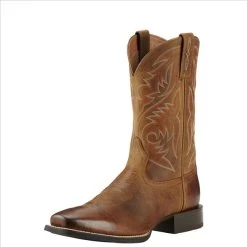 10018702 Ariat Men's Sport Herdsman Western Boot Powder Brown