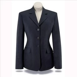 D8116 Ladies R.J. Classics Devon Show Coat Washable Navy Herringbone