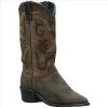 4540 Sage Ladies Brown Distressed Western Boot With Nubuck Accents