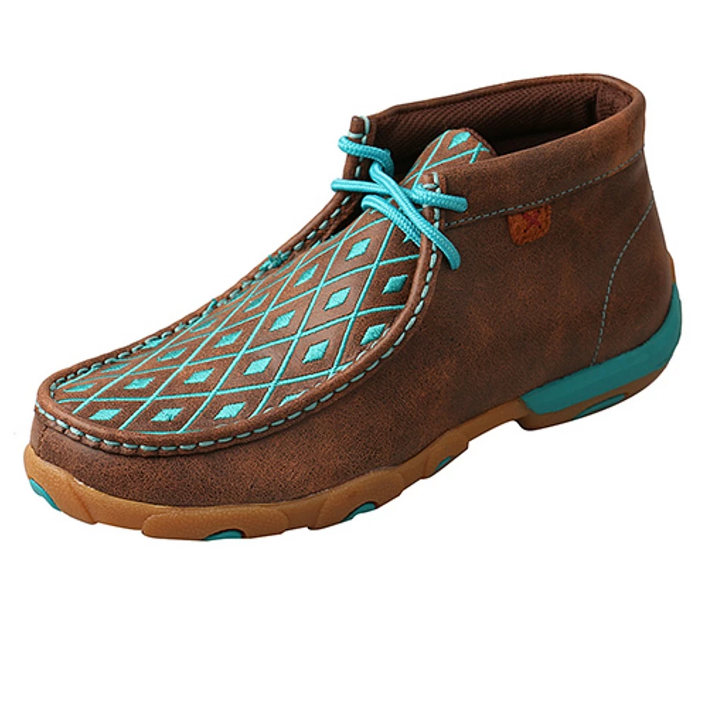 WDM0072 Twisted X Women's Driving Moc With Turquoise Detail 1 WDM0072 Twisted X Women's Driving Moc With Turquoise Detail