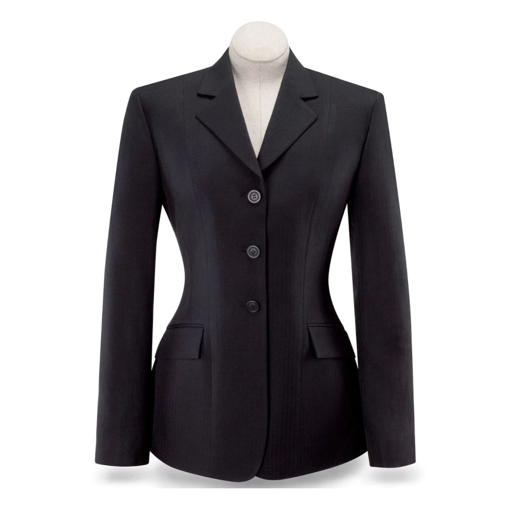 D8117 Ladies RJ Classics Washable Black Herringbone Show Jacket 1 D8117 Ladies RJ Classics Washable Black Herringbone Show Jacket